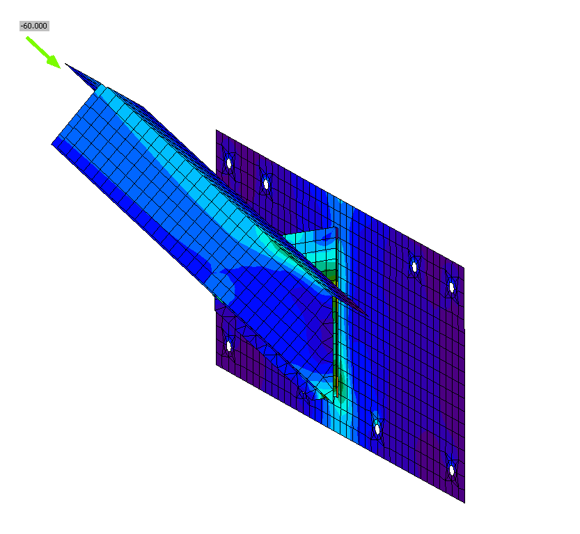 Image of 3D model of a steel connection